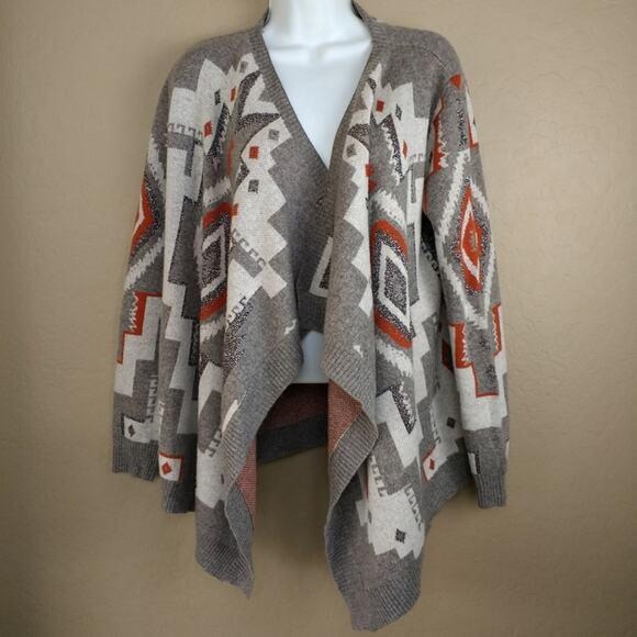 Ya Los Angeles Tribal Print Open Front Cardigan - Picture 2 of 8